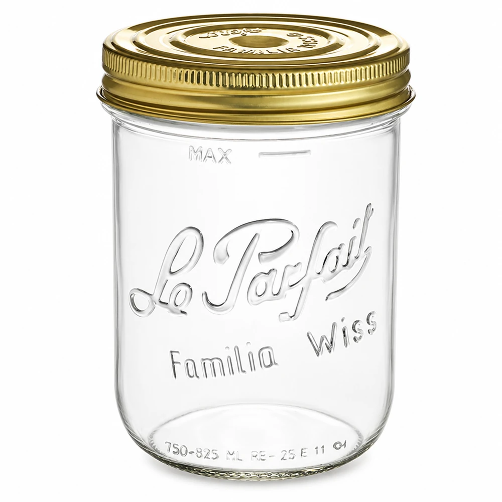 Familia Wiss 1020ml vaso in muratura con coperchio a vite dorato Le Parfait vaso per conservazioni