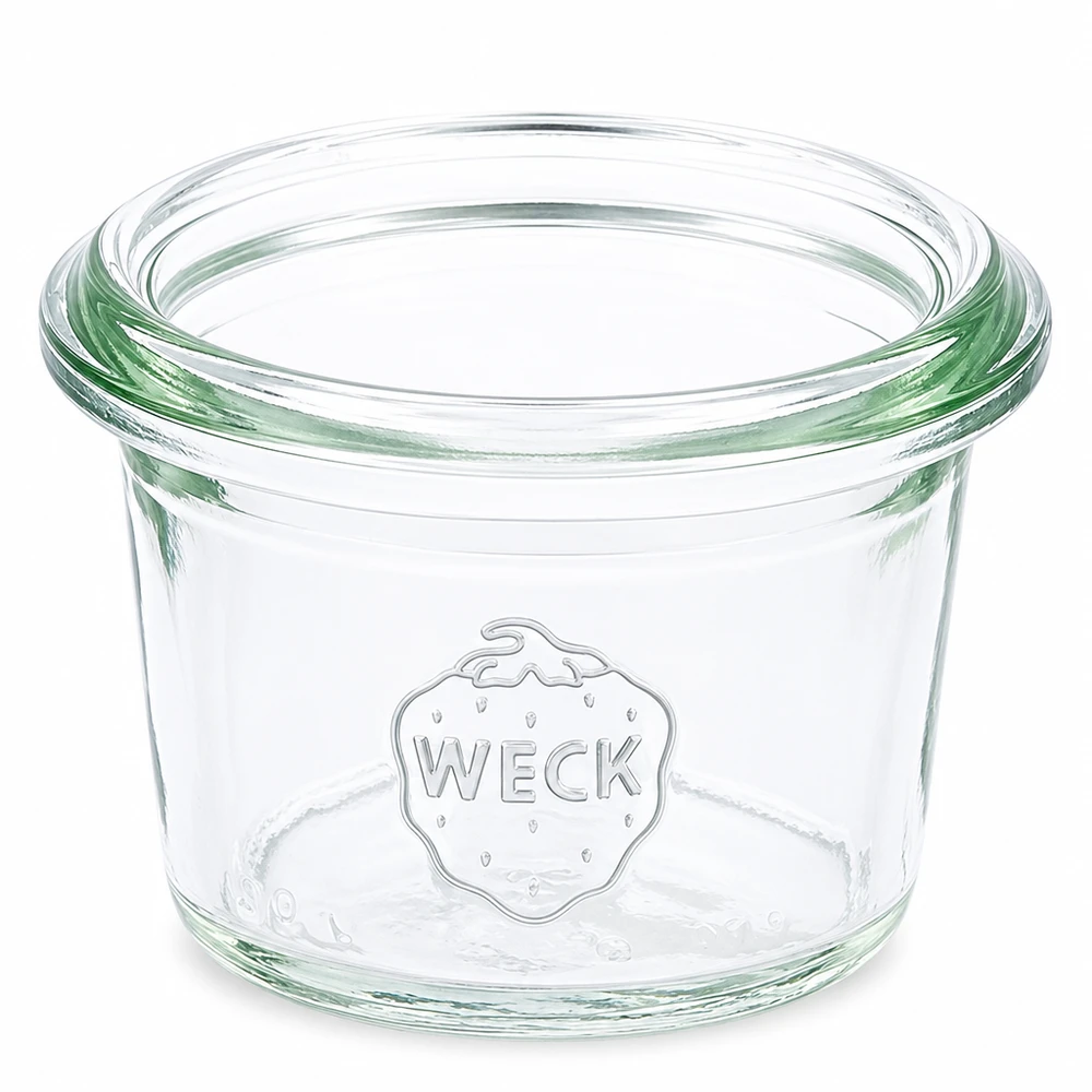WECK 35ml RR40 vaso in vetro trasparente con logo in rilievo per la conservazione e lo stoccaggio