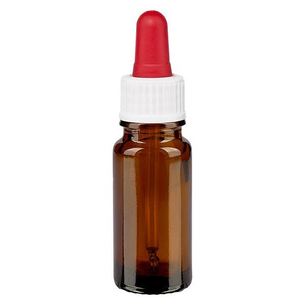 Bottiglia per pipette marrone da 10ml ST bianco/rosso ApoGlas