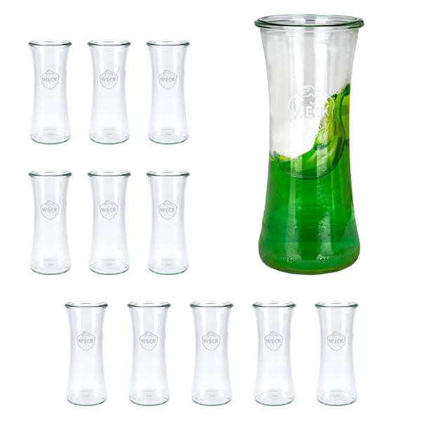 Set di 12 vasetti Weck da 700 ml rotondi da gastronomia