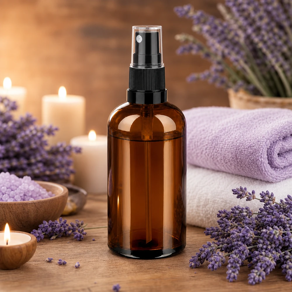 Flacone spray da 100 ml nero/tr. STD BrownLine UT18/100 Flacone spray ricaricabile da 100 ml con getto fine per tonico e tonico per il viso