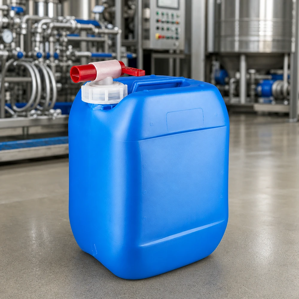 Tanica 10 litri blu con rubinetto di scarico Robusto contenitore in HDPE da 10 litri, di colore blu, con pratico rubinetto, per uso industriale e commerciale