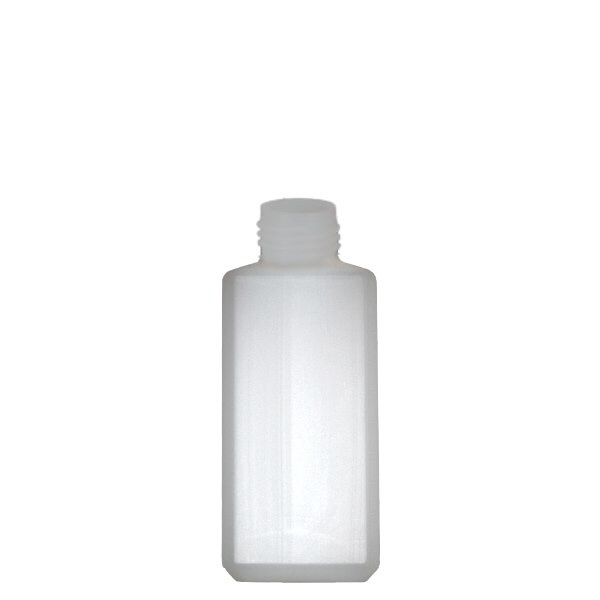 Bottiglia quadrata da 250 ml in HDPE naturale, senza tappo
