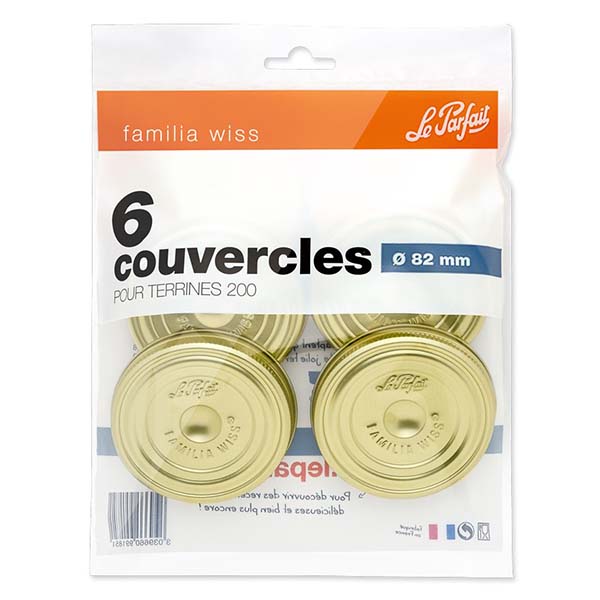 Le Parfait® Familia Wiss 6 coperchi Ø82 mm Le Parfait® Familia Wiss 6 coperchi Ø82 mm
