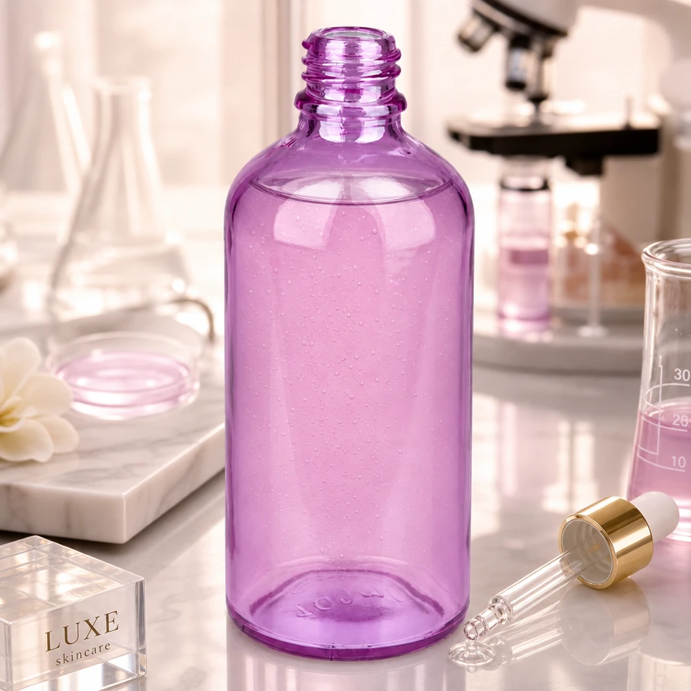 Bottiglia da farmacia da 100 ml PurpleLine UT18/100 UNiTWIST Flacone professionale per farmacia da 100 ml in vetro violetto con protezione UV per applicazioni di laboratorio