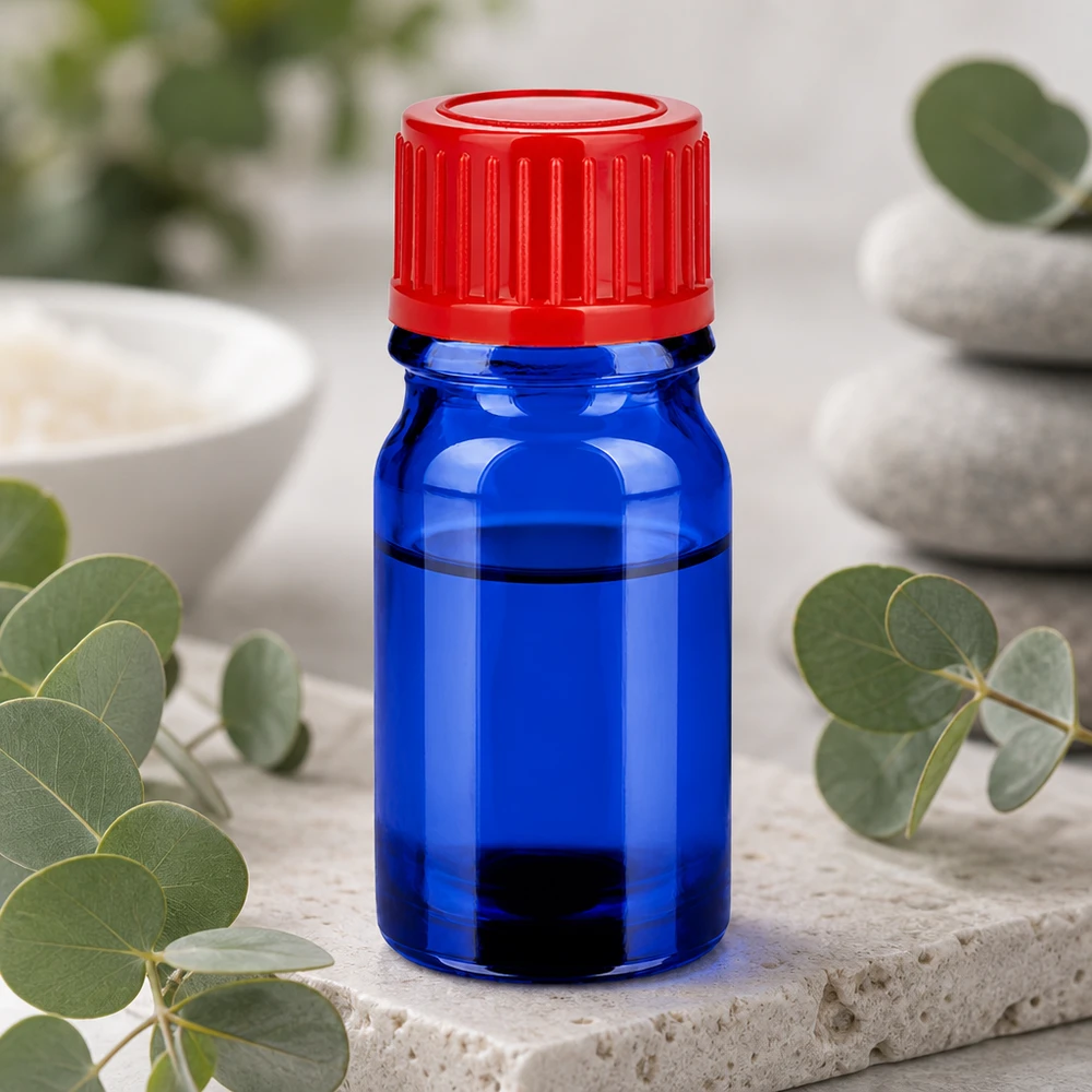 Flacone da 5ml 11mm SV rosso STD BlueLine UT18/5 Flacone in vetro da 5 ml con design rosso e blu ad alto contrasto, ideale per l'etichettatura dei prodotti