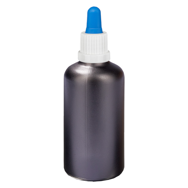 Flacone per pipette da 100 ml bianco/blu OV BlackL. UT18/100