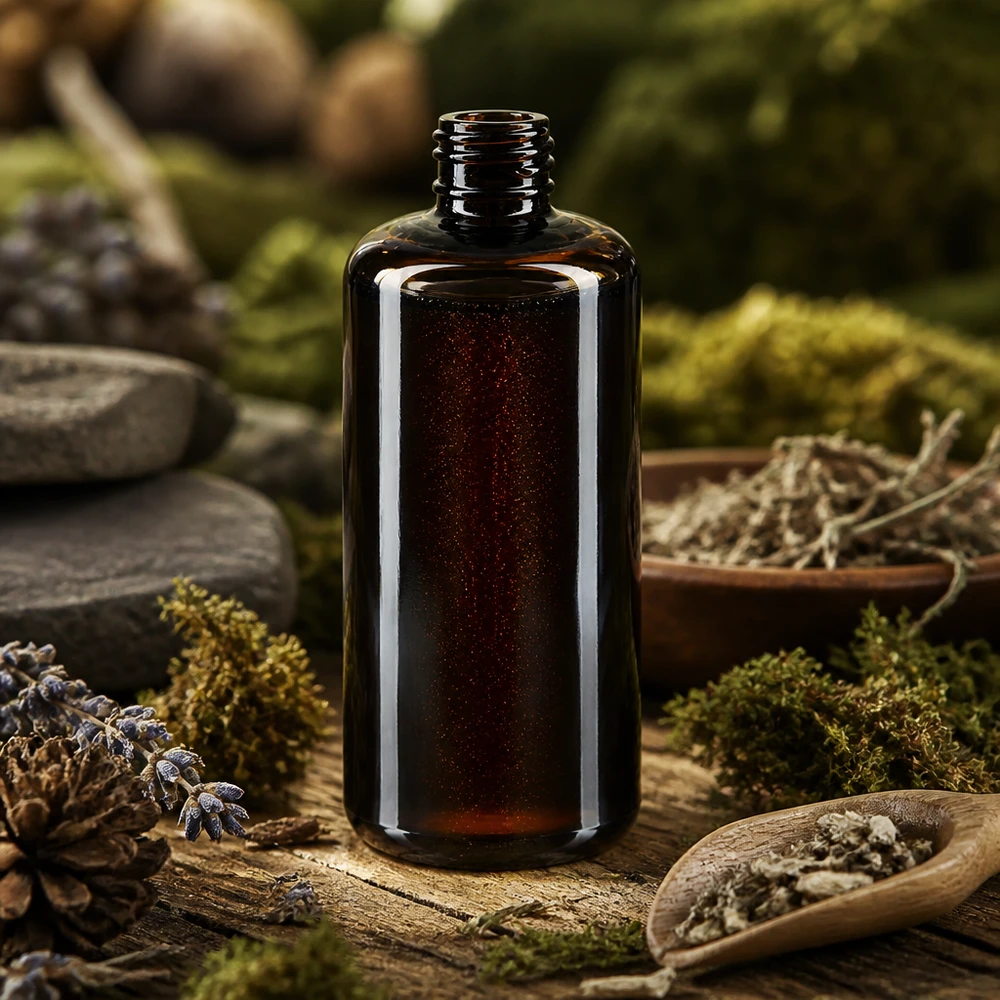 Flacone cosmetico da 200 ml "Draco" in vetro viola Miron Contenitore Premium Miron in vetro viola Draco 200ml per cosmetici ed estratti vegetali sensibili alla luce