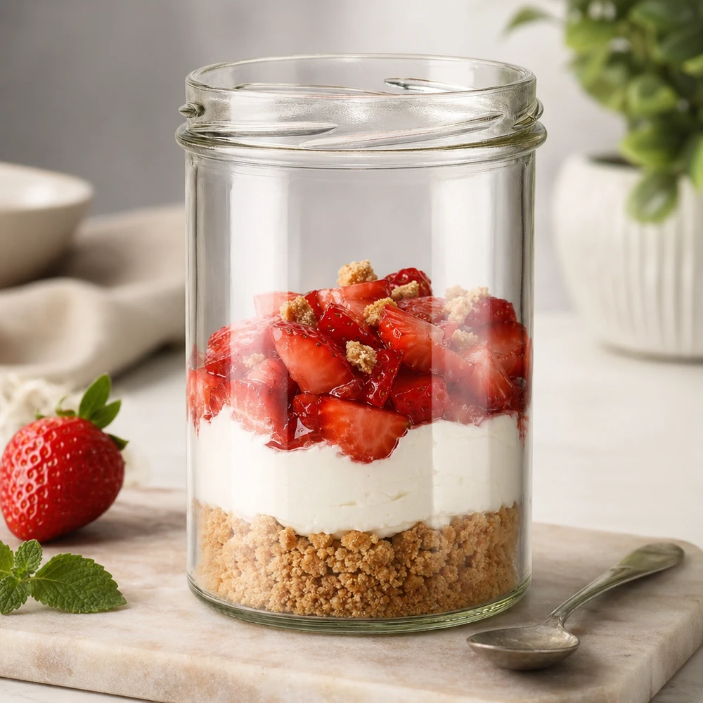 UNiTWIST Sturz435 - Bicchieri capacità 435ml TO82 UNiTWIST Sturz435 vaso da conserva 435ml con fragola dessert a strati TO82 filo per dolci e parfait
