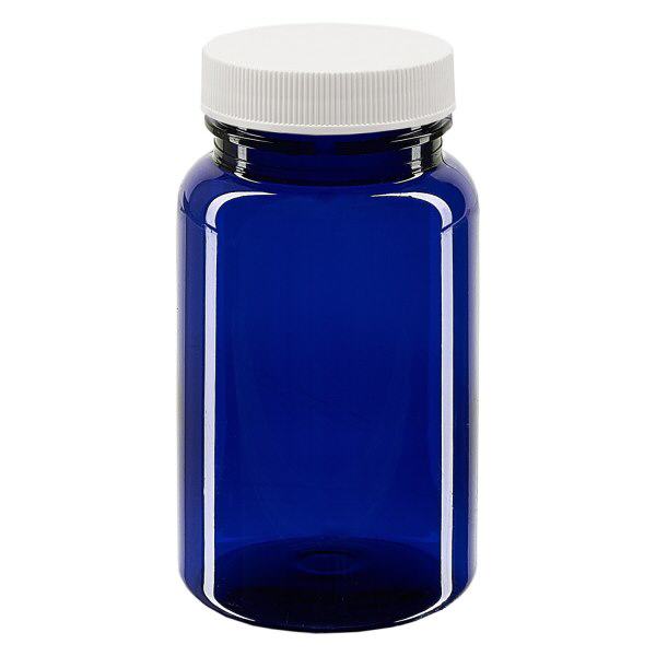 Petpacker 100ml blu cobalto aperto. 38 mm con coperchio Petpacker 100ml blu cobalto aperto. 38 mm con coperchio