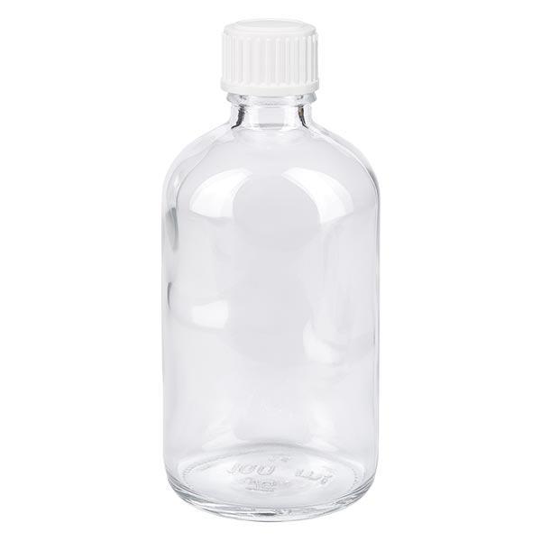 Flacone da 100 ml trasparente (Glo.) GR STD bianco/3mm ApoGlas