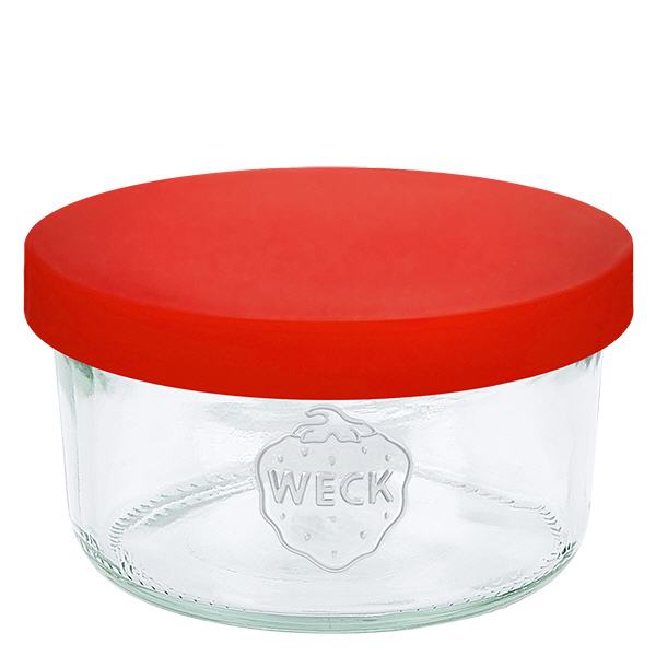 Barattolo WECK RR80 da 165 ml con coperchio in silicone rosso