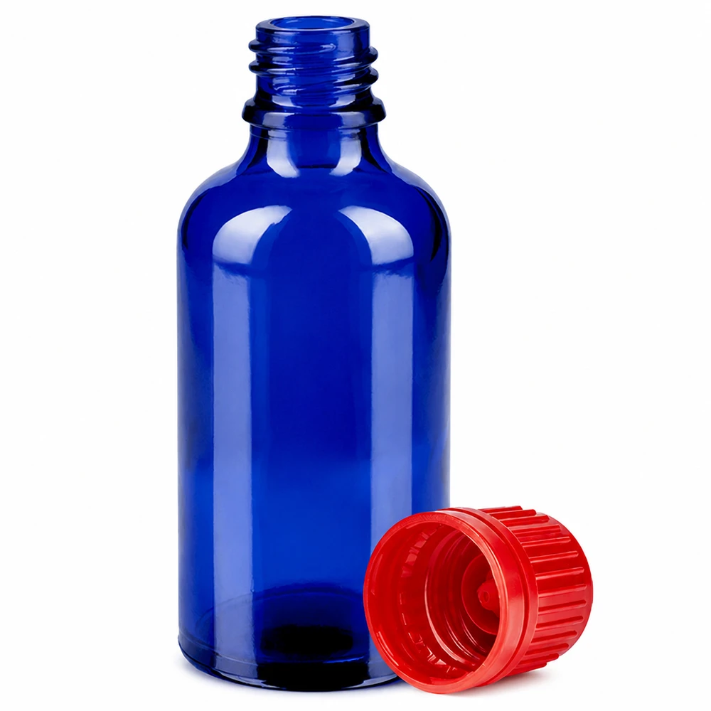 Bottiglia da 50ml 11mm SV rosso OV BlueLine UT18/50 Flacone compatto da 50 ml blu rosso con filettatura a vite da 11 mm SV OV BlueLine UT18/50