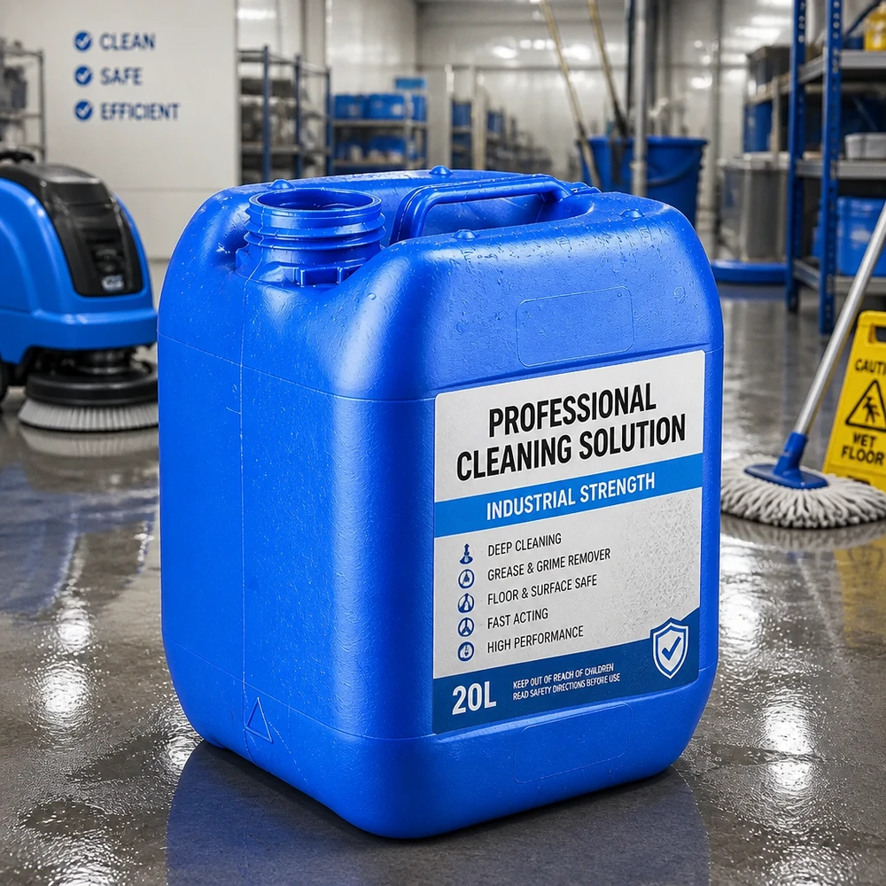 Tanica 5 litri blu senza tappo Tanica blu vuota da 5 litri senza tappo per detergenti professionali