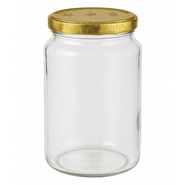 Barattolo rotondo da 795 ml + coperchio BasicSeal a nido d'ape UN..