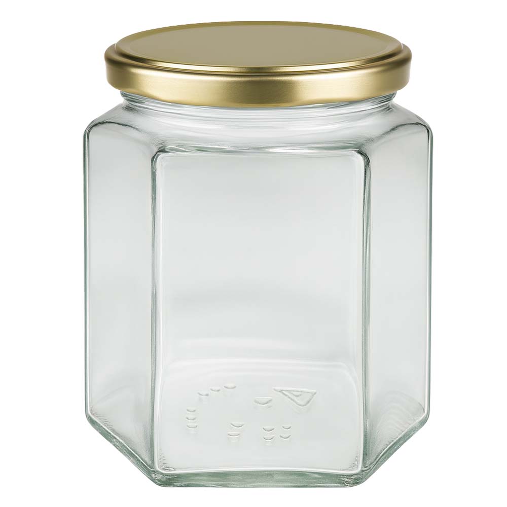 Vasetto per miele da 500 g con capsula dorata BasicSeal UNiTWIST