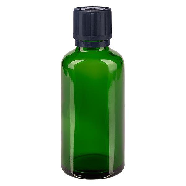 Flacone contagocce verde da 50 ml. OV KiSi Bli nero/1mm ApoGlas