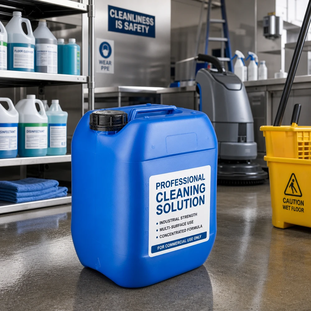 Tanica 10 litri blu con tappo a vite OV Contenitore professionale per detergenti da 10 litri, blu, con tappo a vite OV, per uso professionale