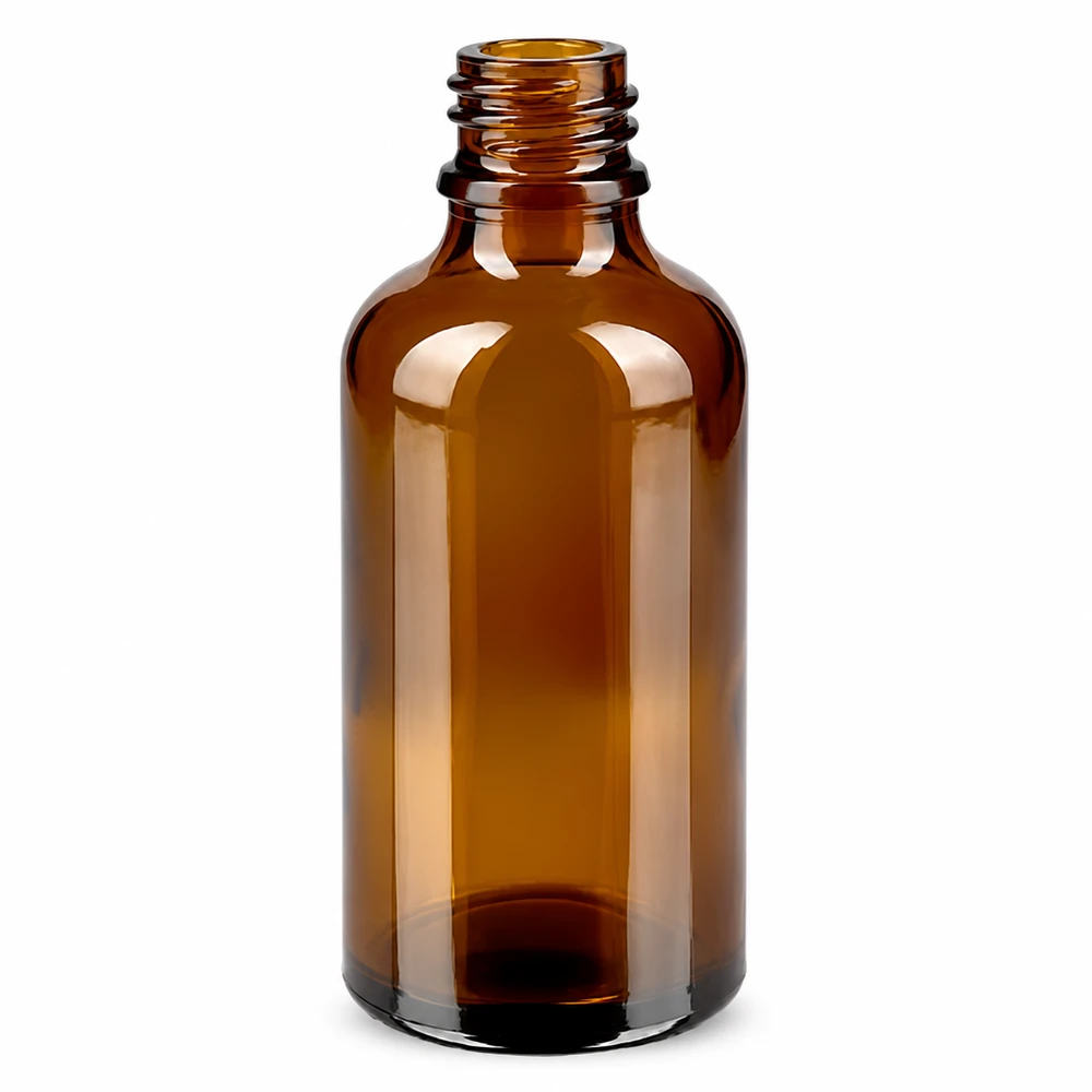 Flacone contagocce da 50 ml 0,7 mm bianco OV BrownLine UT18/50 Flacone compatto in vetro marrone da 50 ml con contagocce per prodotti cosmetici e aromaterapici fai da te