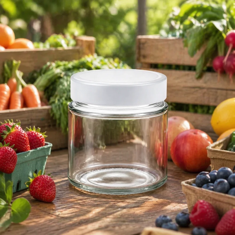 Barattolo rotondo da 135 ml + coperchio BasicSeal bianco profondo UNiTWIST... 135ml barattolo rotondo BasicSeal coperchio bianco giardino esterno frutta fresca verdura naturale stoccaggio barattolo di stoccaggio