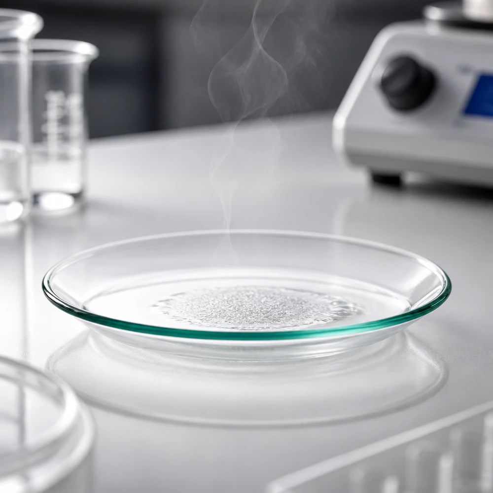 Piatto in vetro per orologi Ø 70 mm Piastra di vetro per la risalita dei vapori da 70 mm per il riscaldamento di sostanze cristalline a