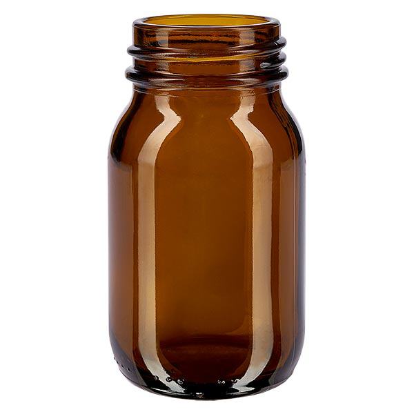 Bottiglia a collo largo da 100 ml in vetro ambrato