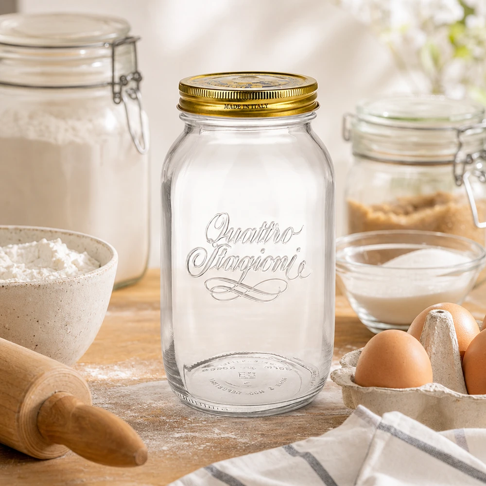 Quattro Stagioni 1500ml vaso da conserva in pasticceria con farina uova mattarello vaso da conserva italiano utensili da cucina