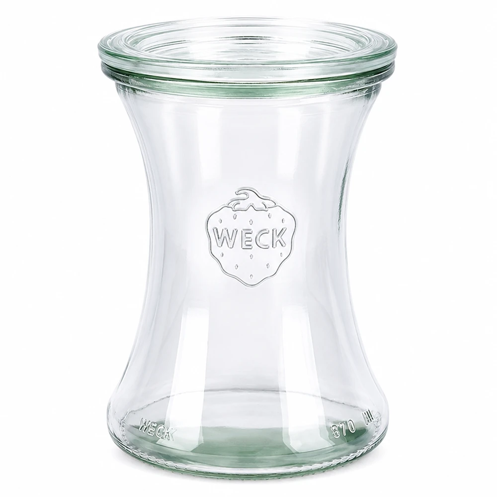 Barattolo per salumi WECK 370ml con coperchio in vetro RR80 barattolo vuoto per conserve trasparente con logo WECK