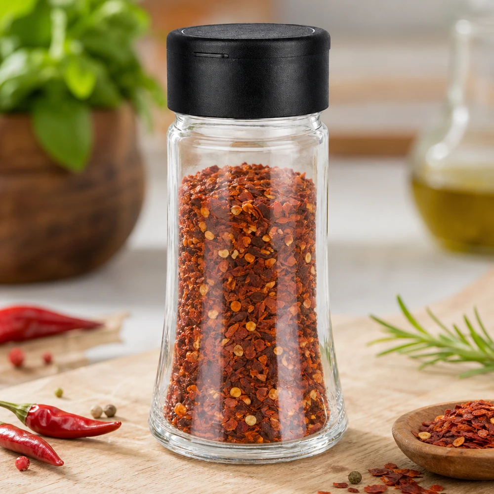 Barattolo per sale/spezie da 95 ml con dosatore, nero