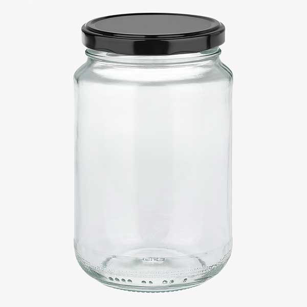 Vaso rotondo da 375 ml con coperchio BasicSeal nero UNiTWIST.