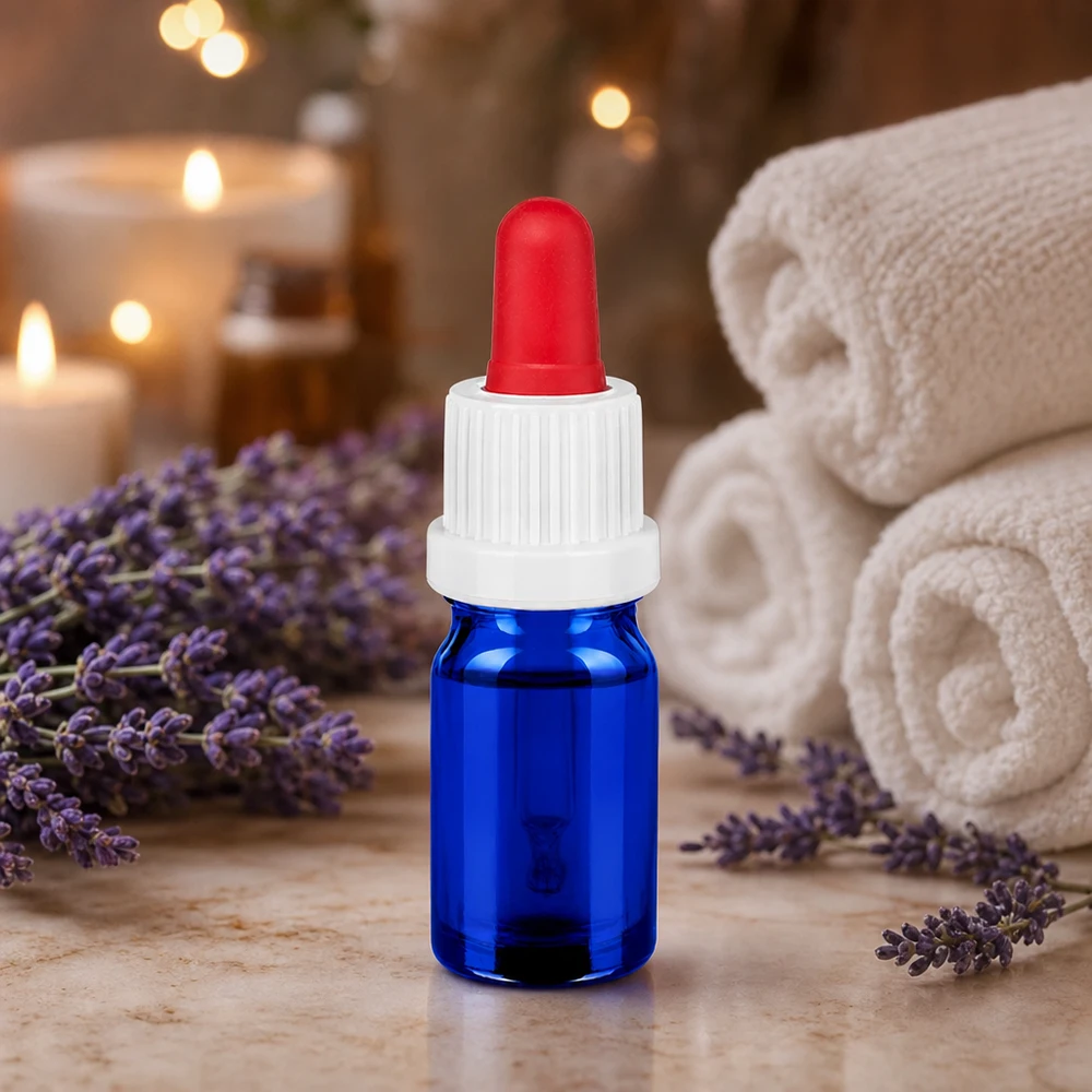 Flacone per pipette da 5 ml bianco/rosso OV BlueLine UT18/5 Flacone medico contagocce da 5 ml in vetro borosilicato con pipetta sterile per uso farmaceutico