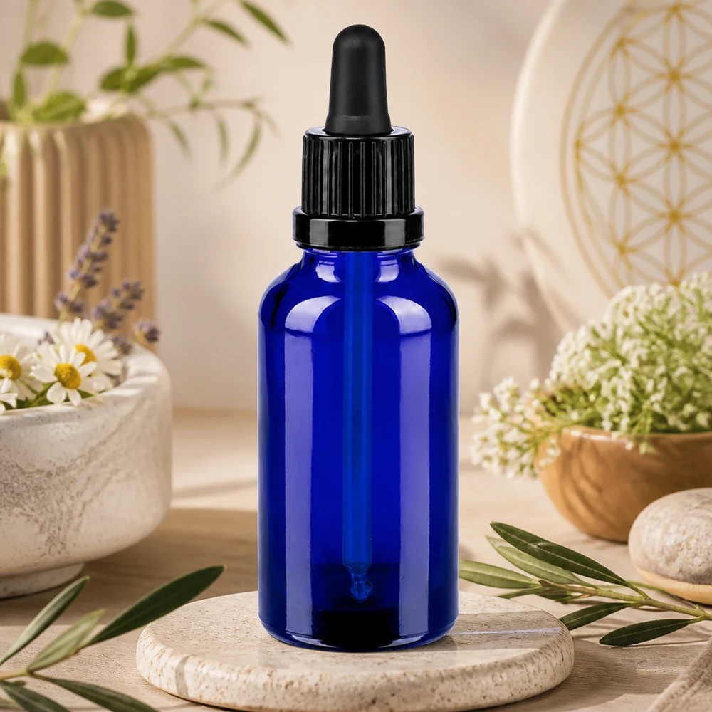 Bottiglia per pipette da 30 ml nera OV BlueLine UT18/30 Bottiglia in vetro di qualità da laboratorio da 30 ml BlueLine UT18/30 con materiale resistente agli agenti chimici