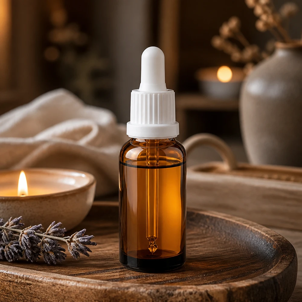 Flacone per pipette da 20 ml bianco OV BrownLine UT18/20 Versatile flacone in vetro ambrato da 20 ml con contagocce per cosmetici fai da te e prodotti di cura automiscelati