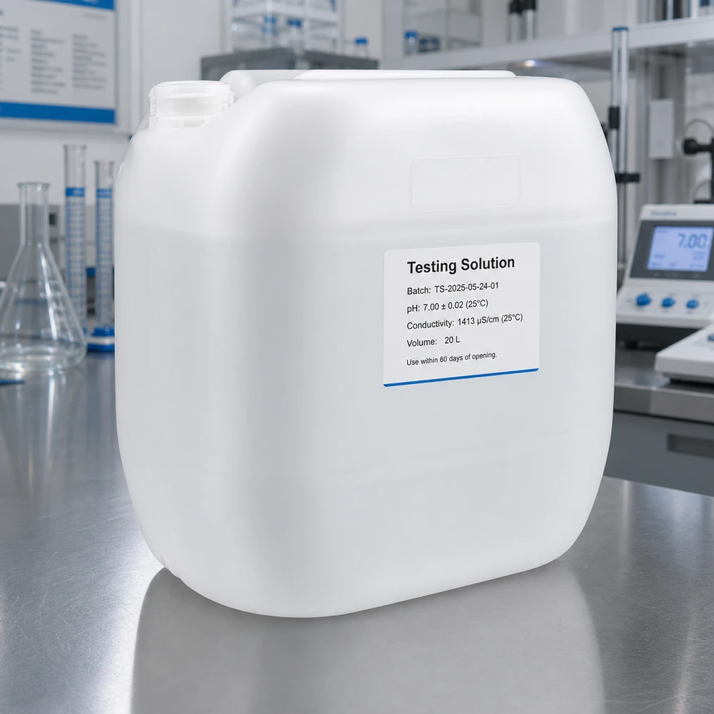Tanica 30 litri senza tappo Contenitore da laboratorio da 30 litri senza tappo, con etichetta per l'indicazione del pH e della conducibilità