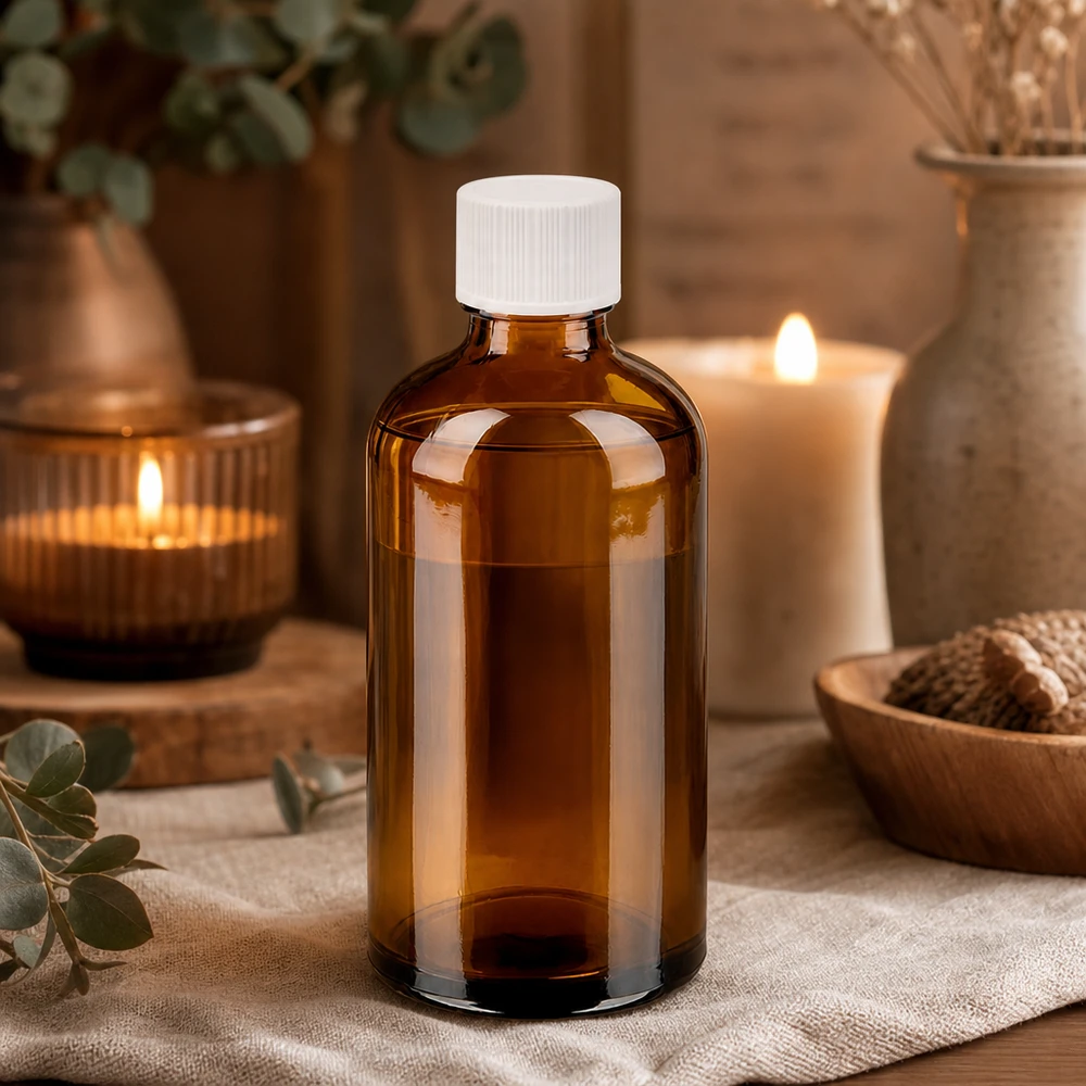 Bottiglia da 100ml 11mm SV bianco STD BrownLine UT18/100 Flacone in vetro ambrato da 100 ml, protetto dalla luce, con tappo sicuro per liquidi sensibili