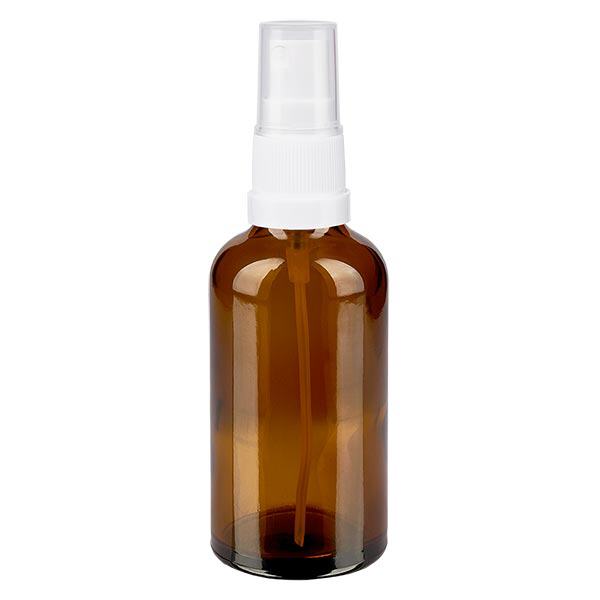Flacone spray marrone da 50ml STD bianco/trasparente apoGlas Flacone spray marrone da 50ml STD bianco/trasparente apoGlas