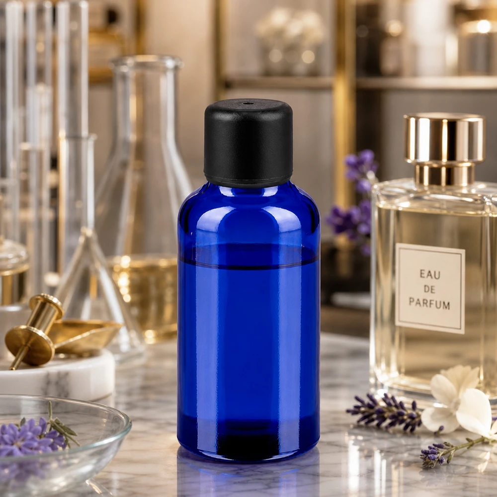 Bottiglia da 30ml 6mm SV nero STD BlueLine UT18/30 Elegante flacone BlueLine da 30 ml per essenze di alta qualità ed estratti naturali concentrati