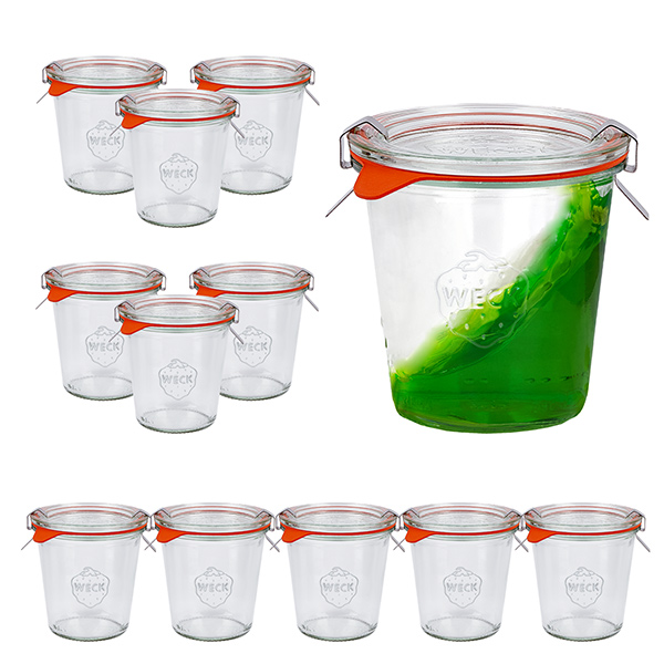 Set di 12 tumbler Weck da 290 ml, vasetti da 1/5L con 12 bicchieri