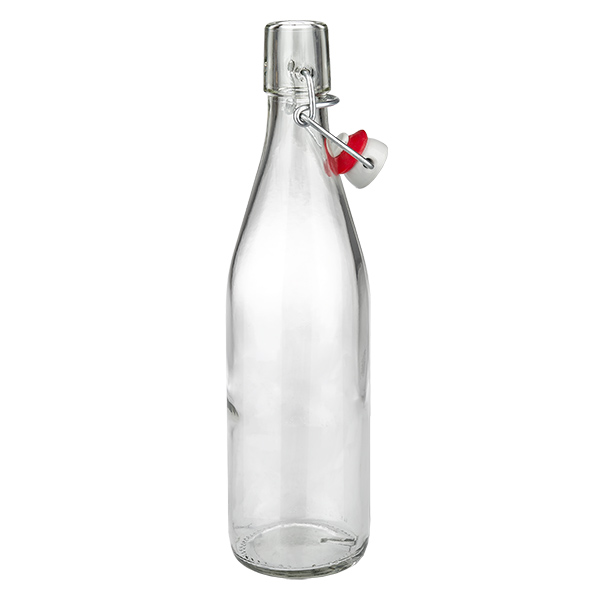 Bottiglia di vetro da 500 ml + tappo a battente in PVC UNiTWIST