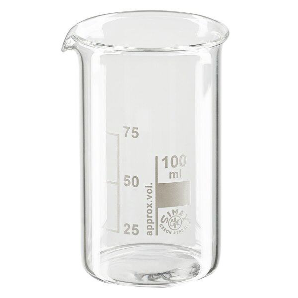 Bicchiere da 100 ml in vetro borosilicato, forma alta