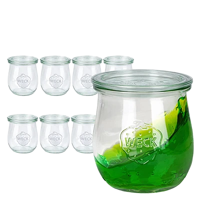 WECK Set con coperchi in vetro