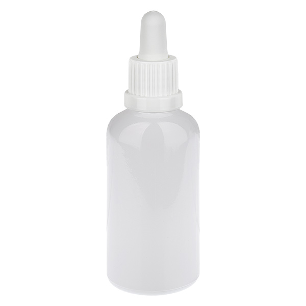 Flacone con pipetta da 50 ml bianco con tappo di sicurezza WhiteLine UT18/50 Flacone con pipetta da 50 ml bianco con tappo di sicurezza WhiteLine UT18/50