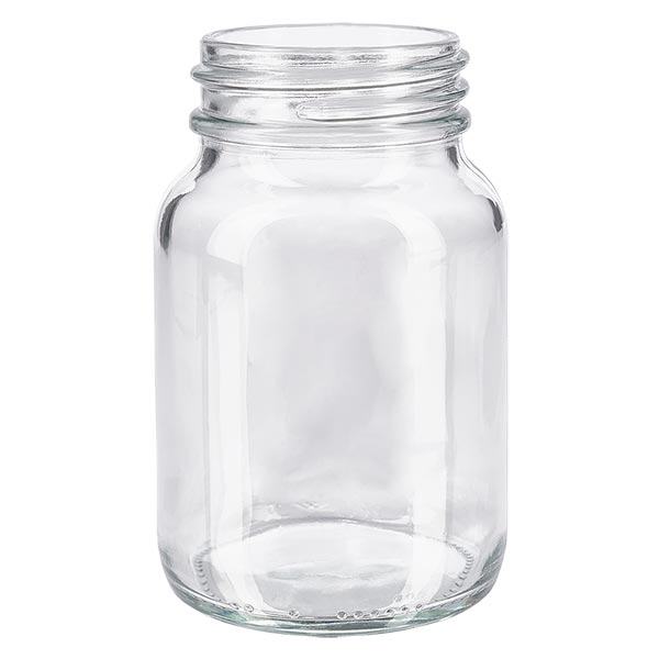 Bottiglia a collo largo da 250 ml in vetro trasparente