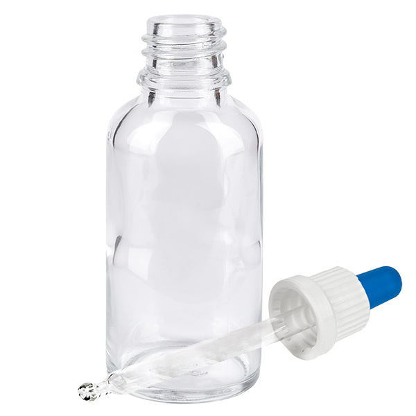 Bottiglia per pipette da 30 ml bianco/blu OV ClearL. UT18/30