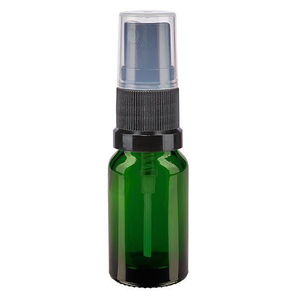 Bottiglia spray verde da 10 ml. STD nero/trasp. apoGlas