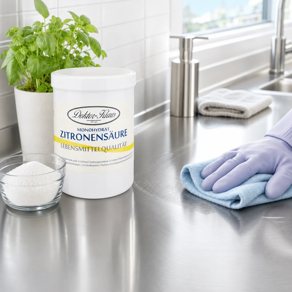 Doktor-Klaus acido citrico 1000g detergente per piano di lavoro della cucina con guanto di pulizia