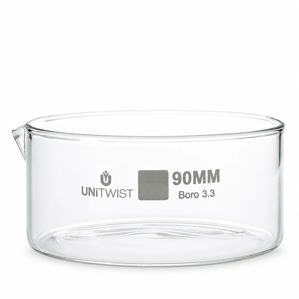 Piatto per cristallizzazione ø90 mm in vetro borosilicato UNiTWIST Vaschetta di cristallizzazione da 90 mm in vetro borosilicato UNiTWIST Boro 3.3 trasparente per laboratorio
