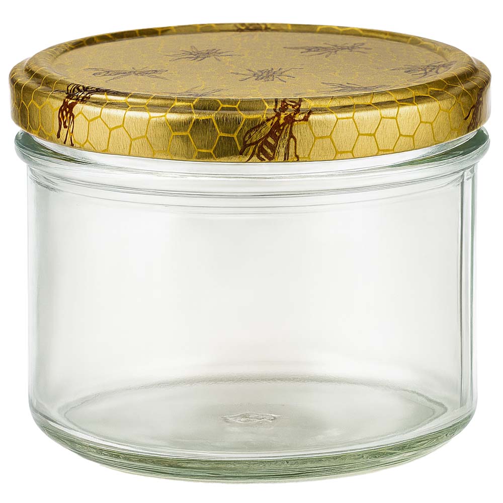 Vasetto per miele da 250 g con capsula con motivo a favo BasicSeal UNiTWIST