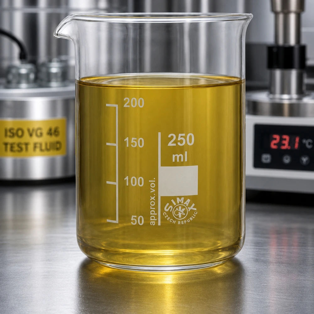 Bicchiere da laboratorio da 250 ml con liquido di prova giallo oro in vetro borosilicato trasparente con design basso.