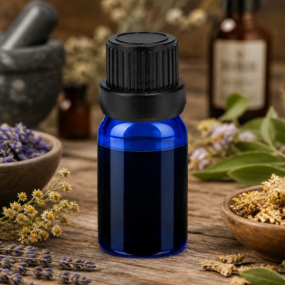 Flacone contagocce da 5 ml 2 mm nero OV BlueLine UT18/5 Flacone contagocce di qualità da laboratorio da 5 ml in vetro blu con protezione UV per sostanze sensibili alla luce